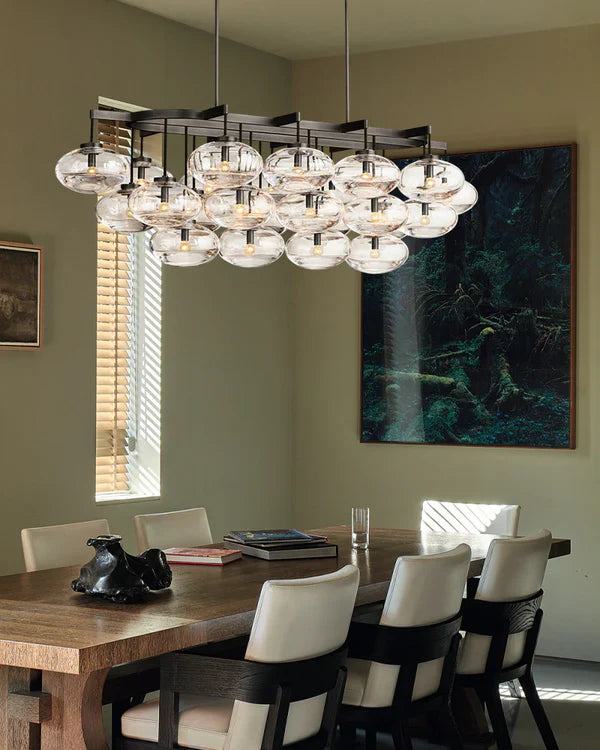 Cabrlet Clear Glass Linear Chandelier 72"