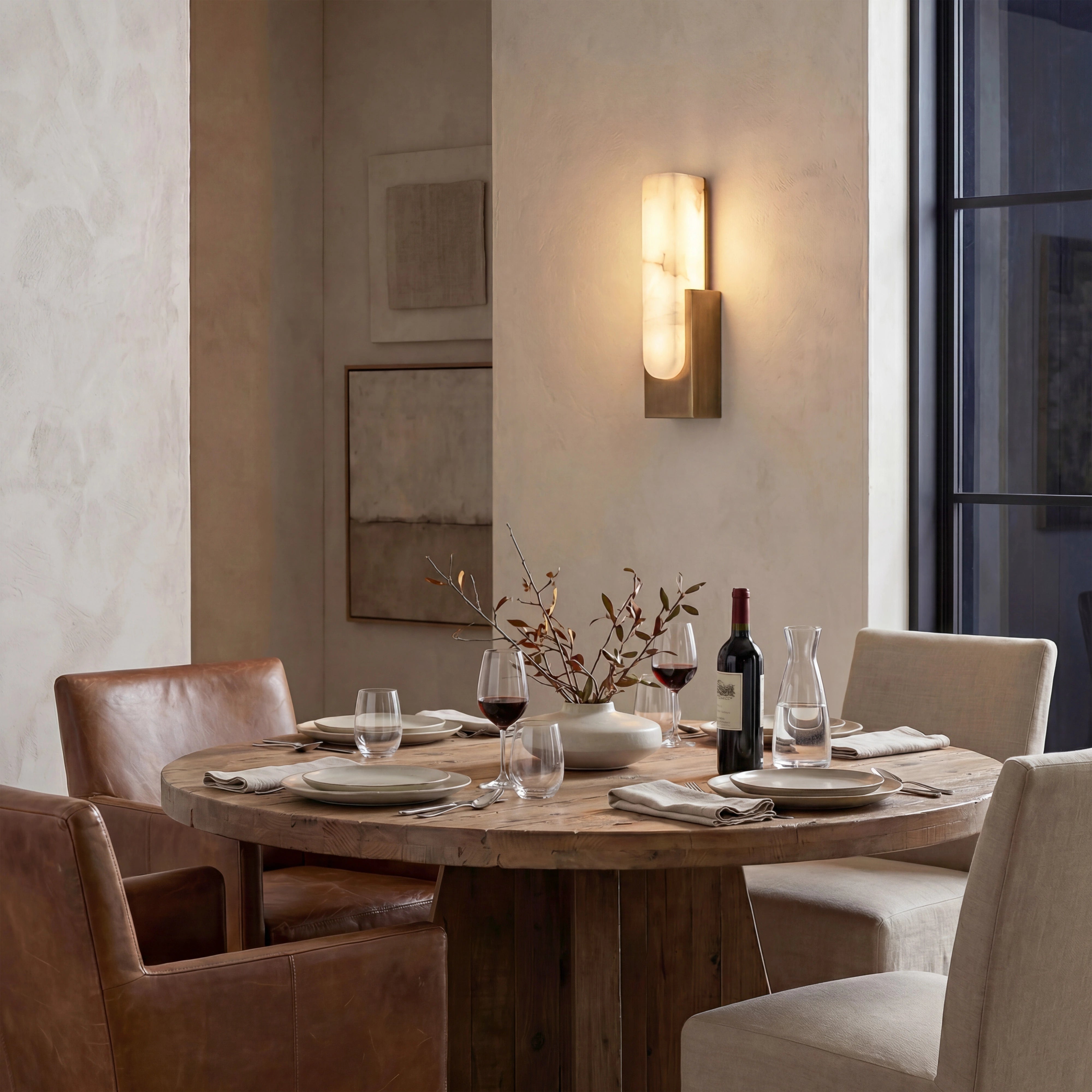 Nimbus Alabaster Brass Wall Sconce