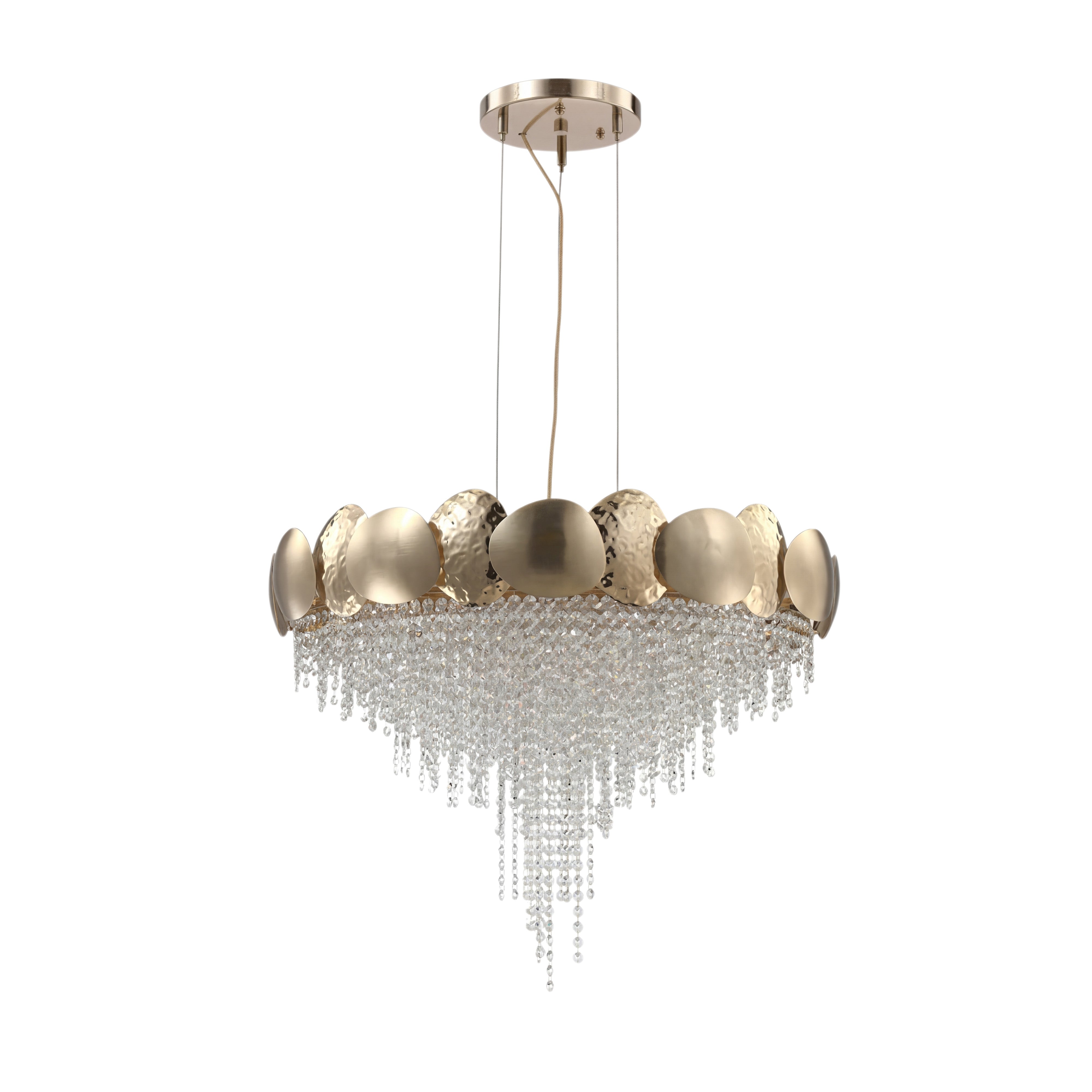 Amadeo Round Brass Crystal Chandelier