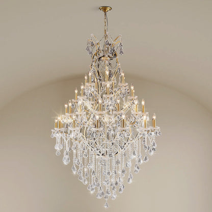 49.2" 44-Light Maria Theresa Crystal Chandelier - Gold