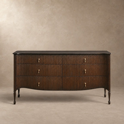 Happyarcadian Sculpted Reeded Bedroom Storage Chest