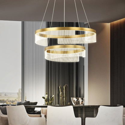 Designer Recommended Modern Simple Ring Round Acrylic Chandelier for Living Room/Bedroom/Dining Room