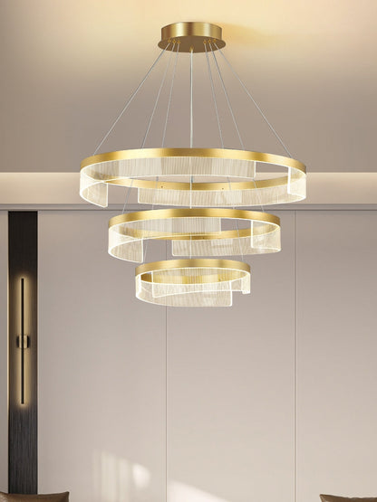 Designer Recommended Modern Simple Ring Round Acrylic Chandelier for Living Room/Bedroom/Dining Room