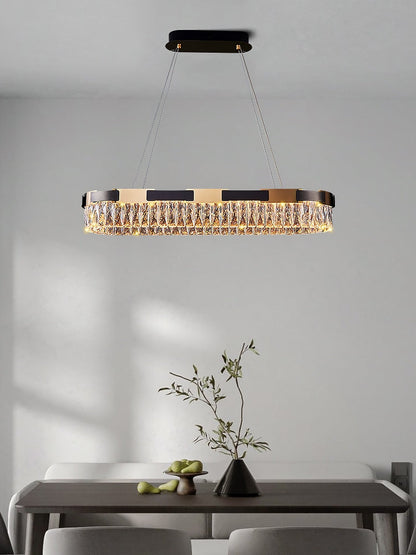 New Designer Recommended Modern Light Luxury Round/Oval Crystal Chandelier for Living Room/Dining Room