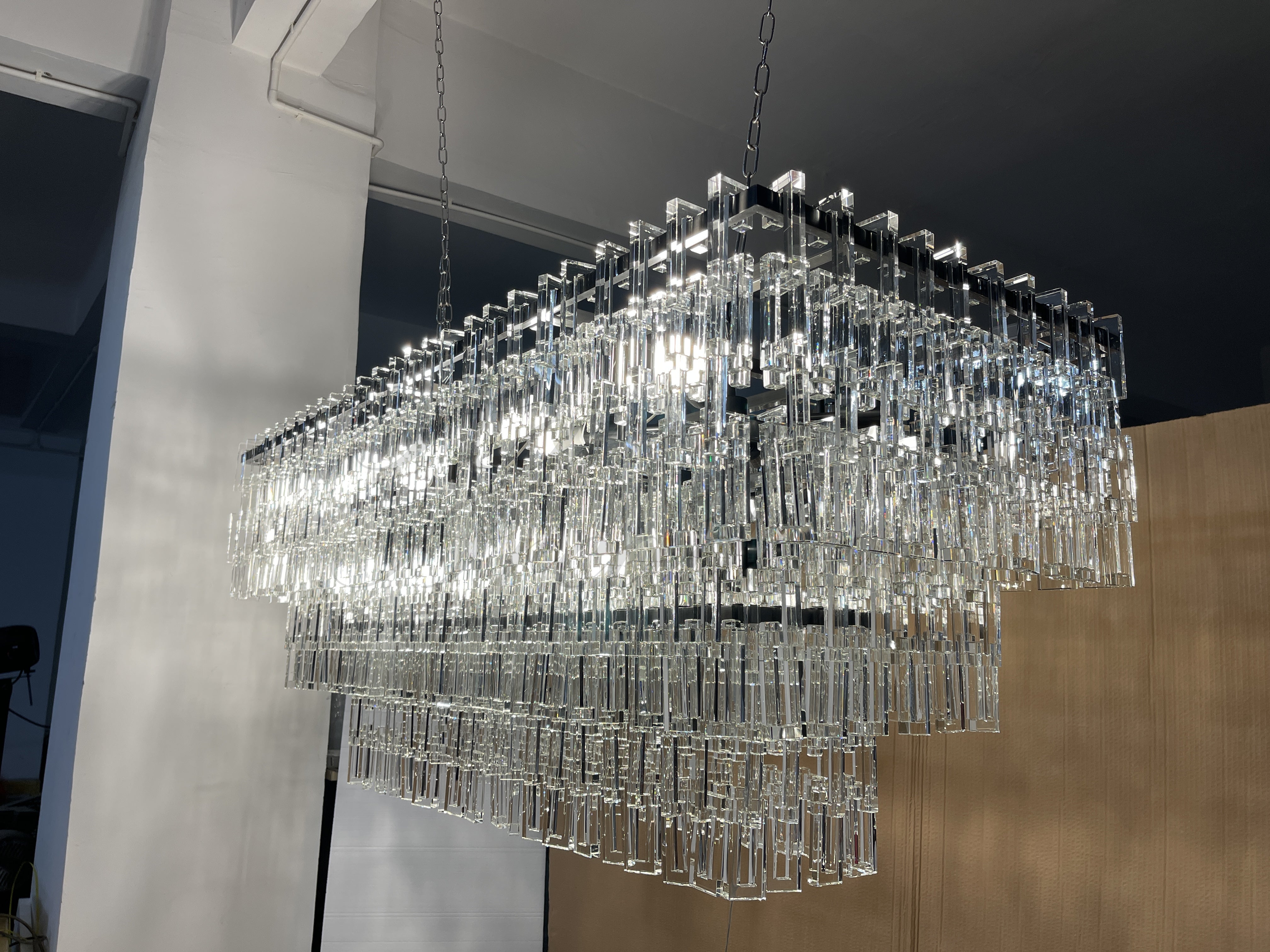 Seraphina Tiered K9 Crystal  Rectangle Chandelier