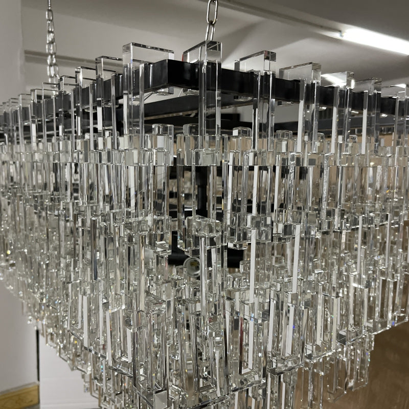 Seraphina Tiered K9 Crystal  Rectangle Chandelier