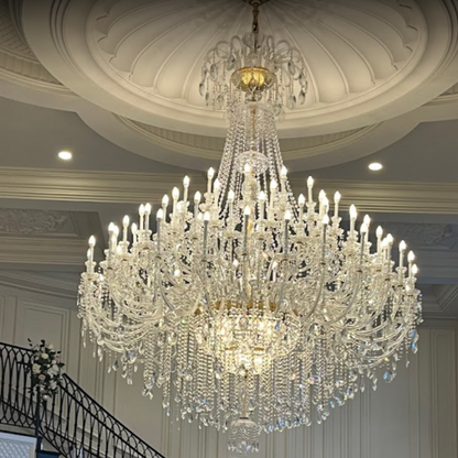 Extra Large Classic Traditional Crystal Chandelier 60/72/90 Lights for Hotel/Showroom/Foyer/Wedding Hall/Coffee Shop