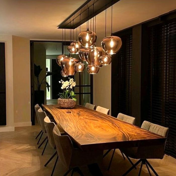 Modern Smoke Gray Glass Lamp Designer Chandelier
