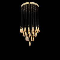 Kathleen Rock Crystal 32 Light Rock Crystal Long-eggplants Pendant Modern LED Chandelier