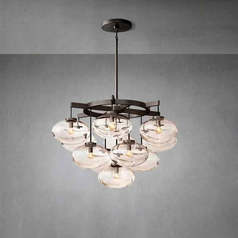 Cabrlet Clear Glass Round Chandelier 36"