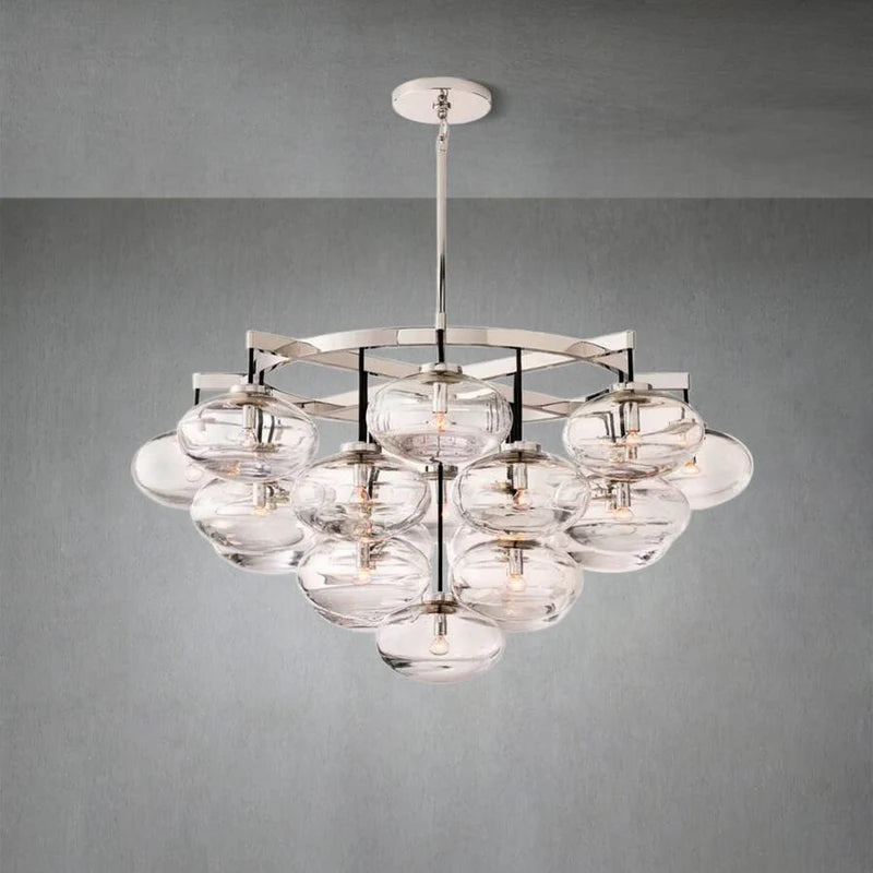 Cabrlet Clear Glass Round Chandelier 48"