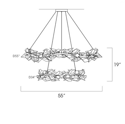 Art Handcrafted 1/2/3-tier Diamond-cut Crystal Chandelier