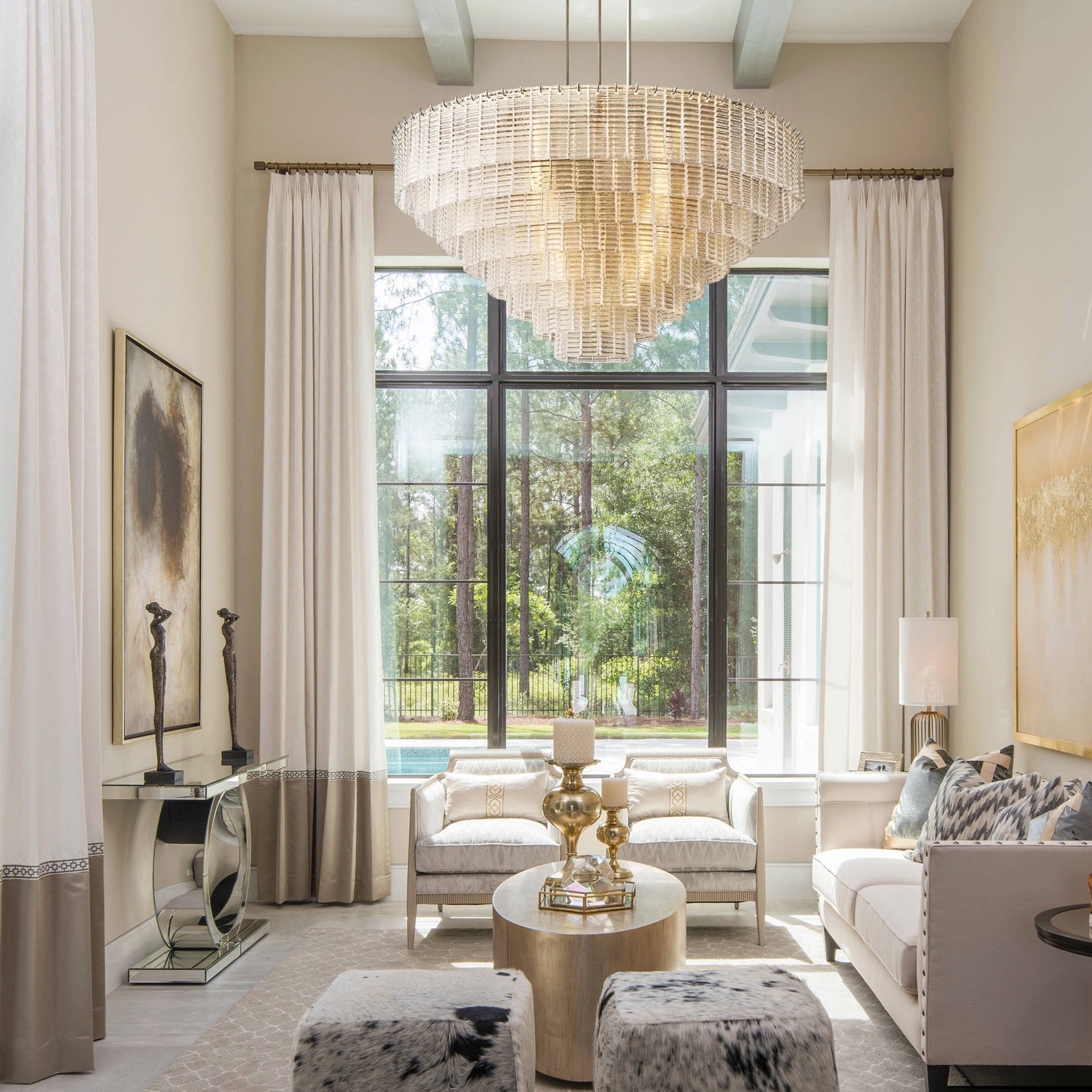 HA Sirena Clear Glass Round Chandelier 52"