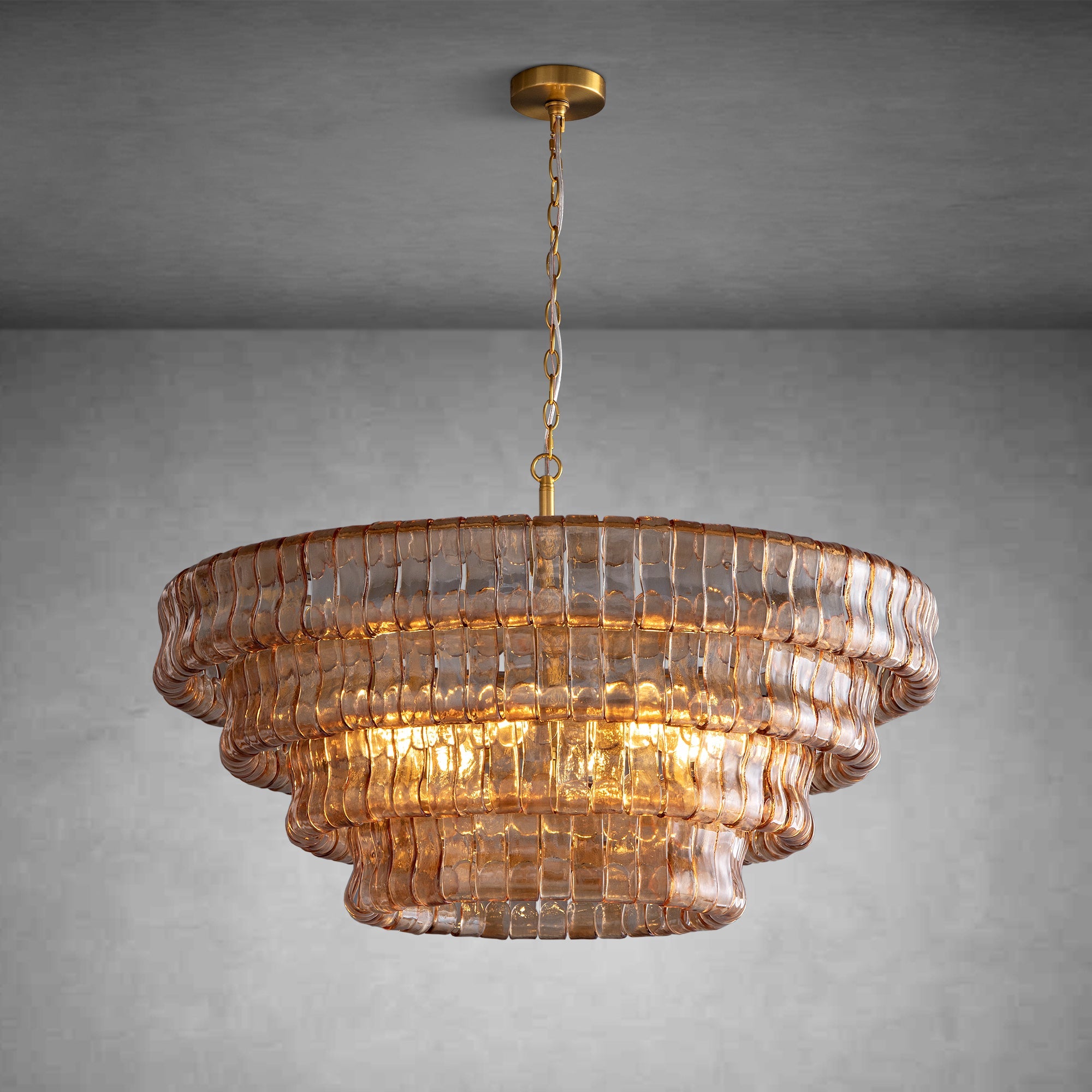 Ghiaccio Glass Round Chandelier