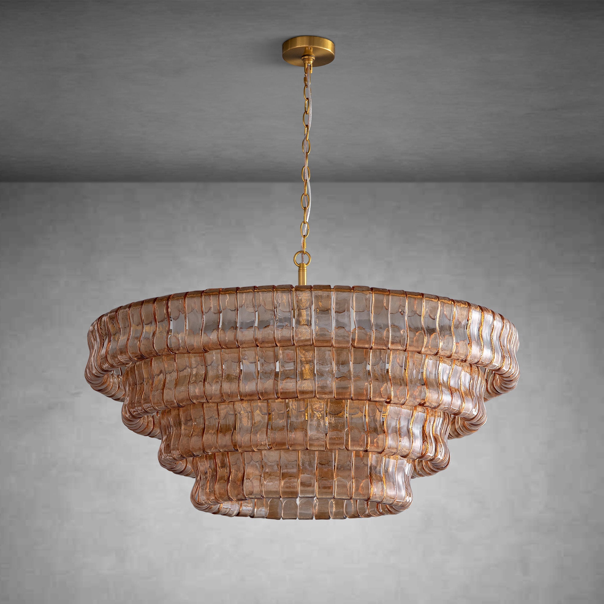 Ghiaccio Glass Round Chandelier
