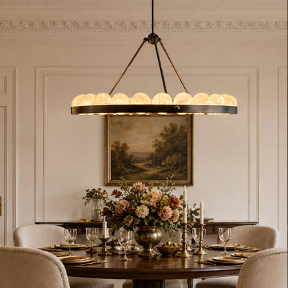 Tamsin Modern Designer Alabaster Round Chandelier for Living Room