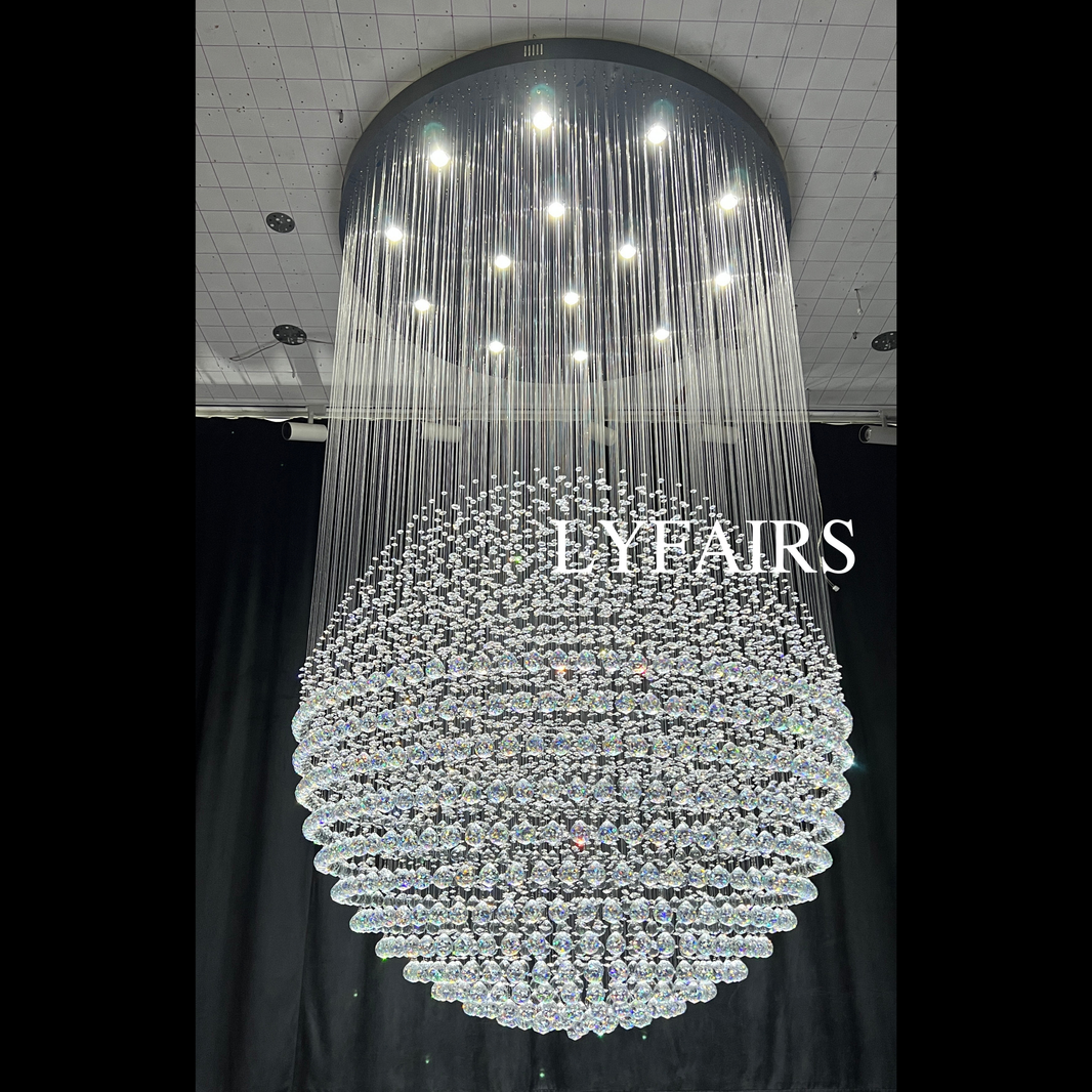 Modern Ball Crystal Raindrop Chandelier for Living Room/Staircase/Foyer