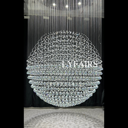 Modern Ball Crystal Raindrop Chandelier for Living Room/Staircase/Foyer