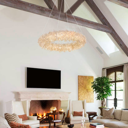 Geode Quartz Crystal Ring Chandelier 24"-47"
