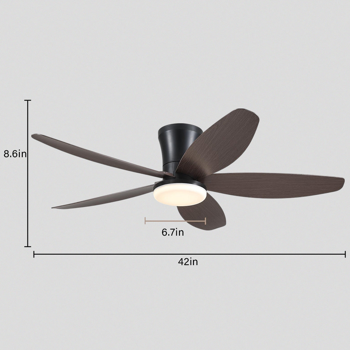 Indoor/Outdoor Recessed Black Ceiling Fan Light