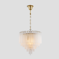 3-Tier Glass  Round Chandelier 24"