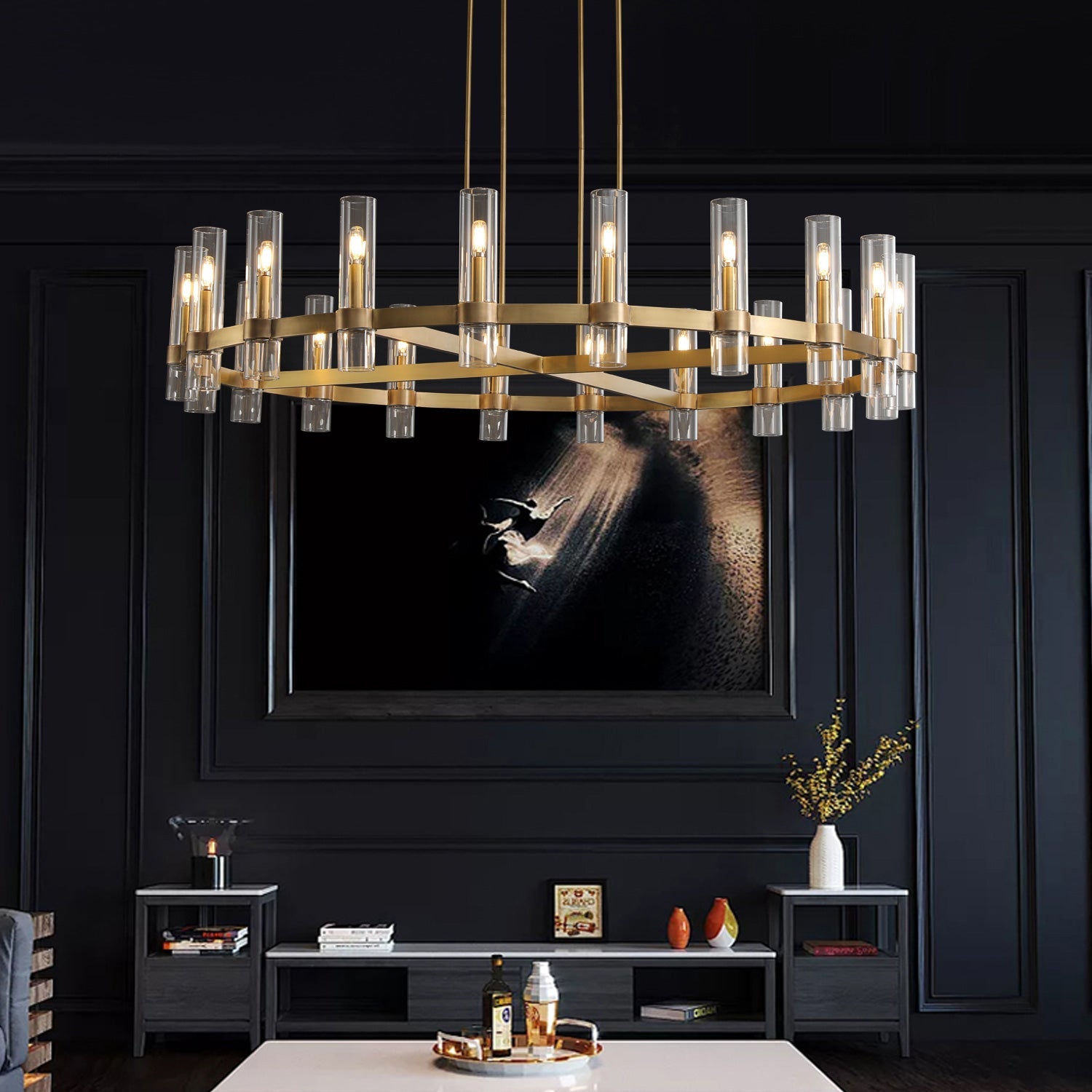 HA Rebecca Round Chandelier 48″, 16-Lights