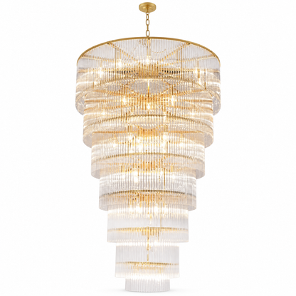 D990 Seven-Layer Striped Column Stair Light - Gold