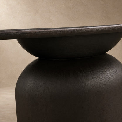 Hand-Sculpted Modern Oval Oak Dining Table