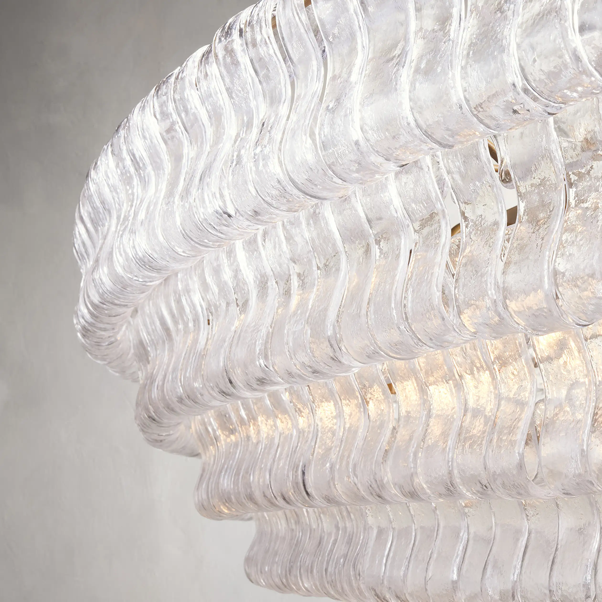 Ghiaccio Art Glass Oval Chandelier