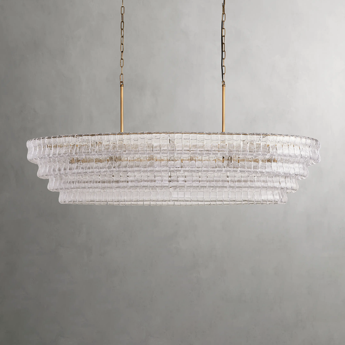 Ghiaccio Art Glass Oval Chandelier