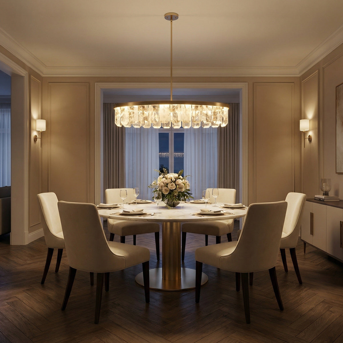 Selene Linear Crystal Chandelier