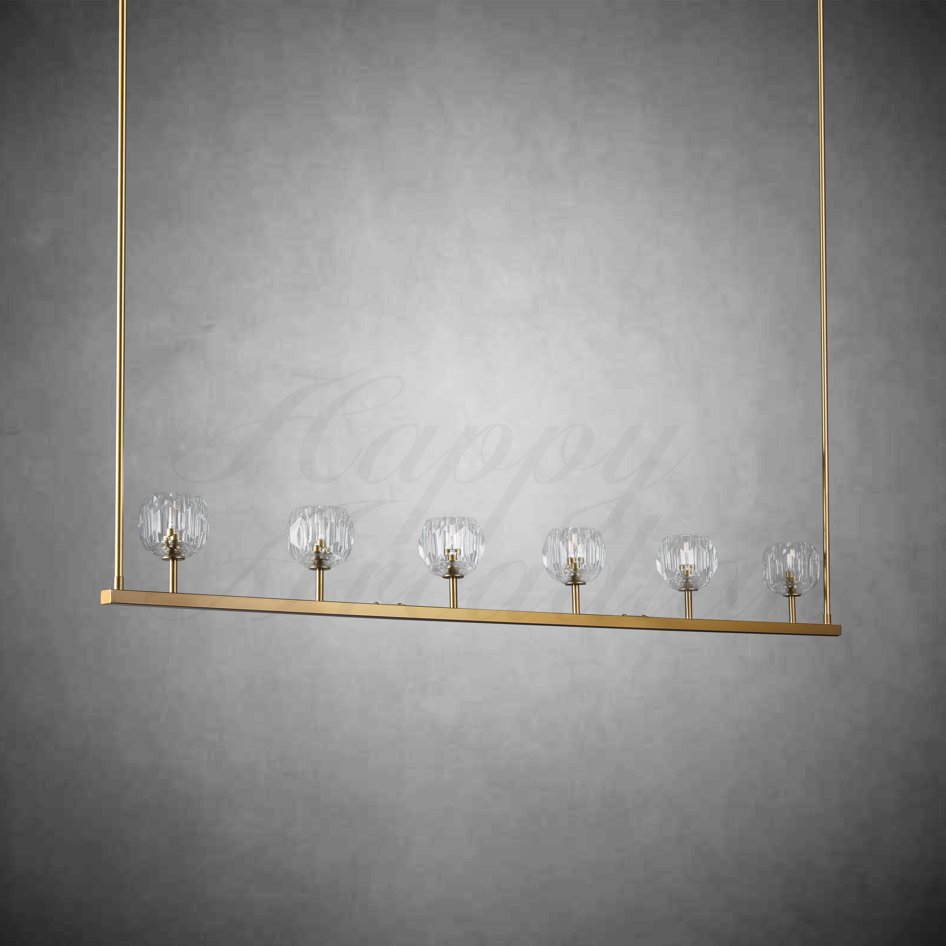 HA Bola De Modern Cristal Crystal Linear Chandelier 60"