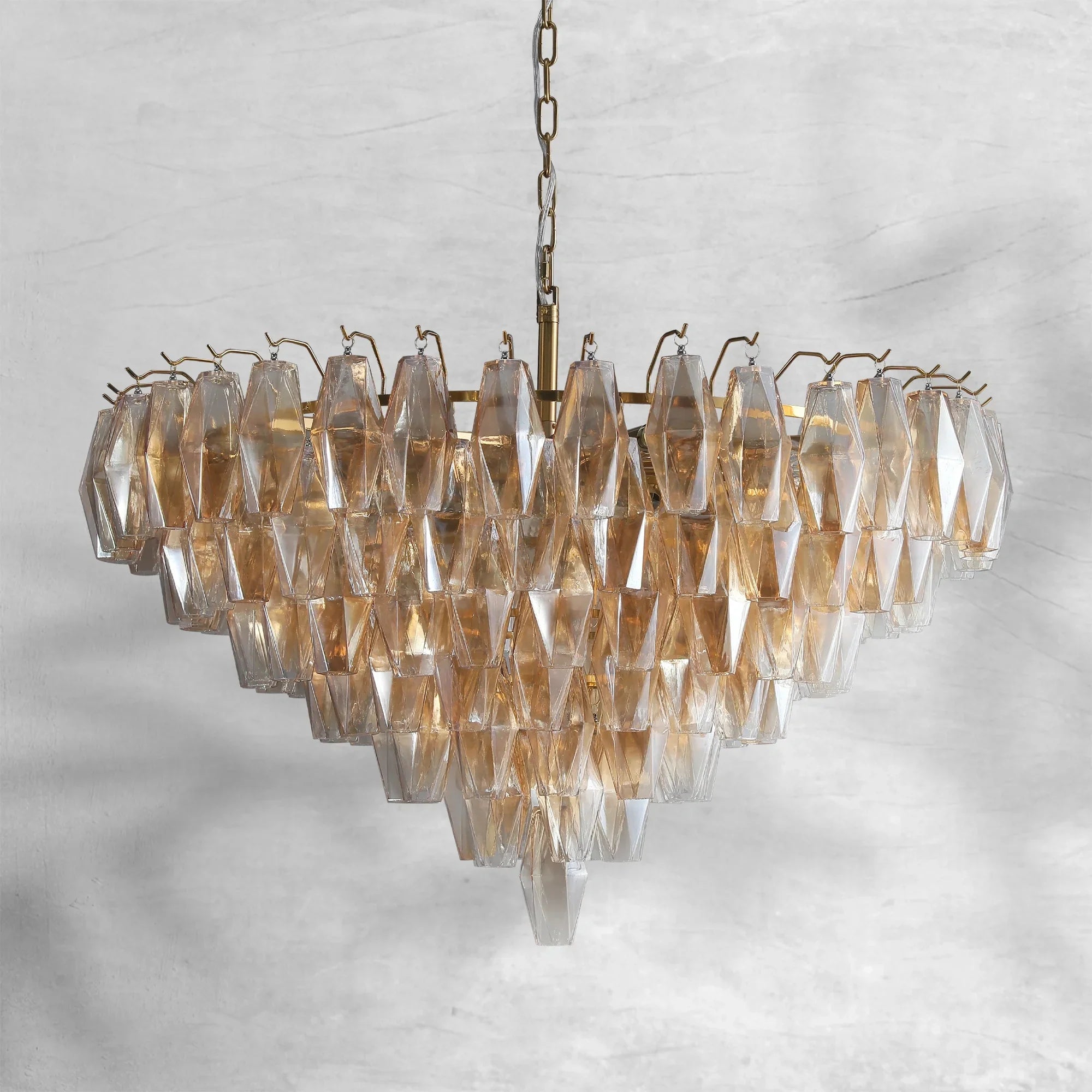Cyra Glass Tiered Round Chandelier