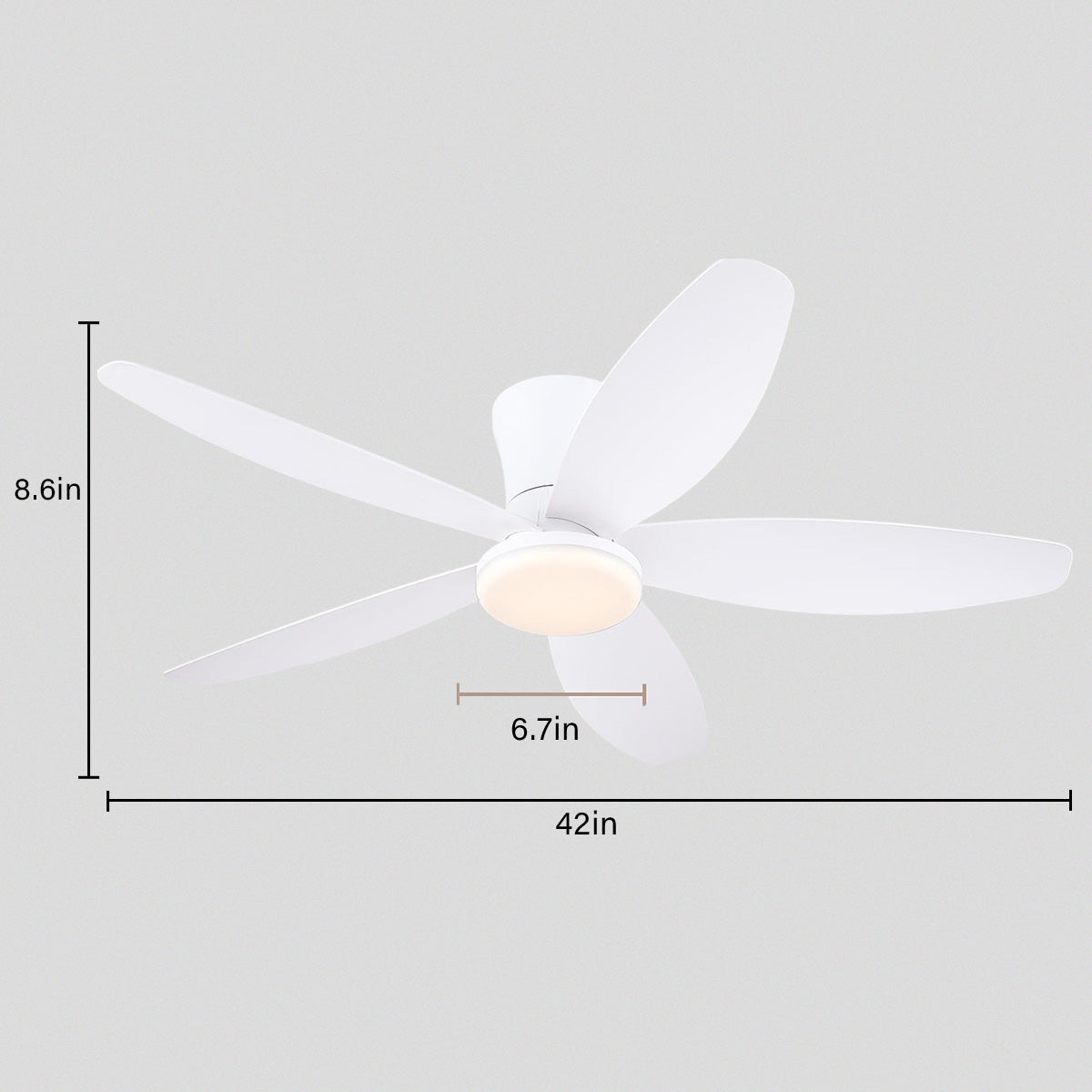 Indoor/Outdoor Recessed Black Ceiling Fan Light