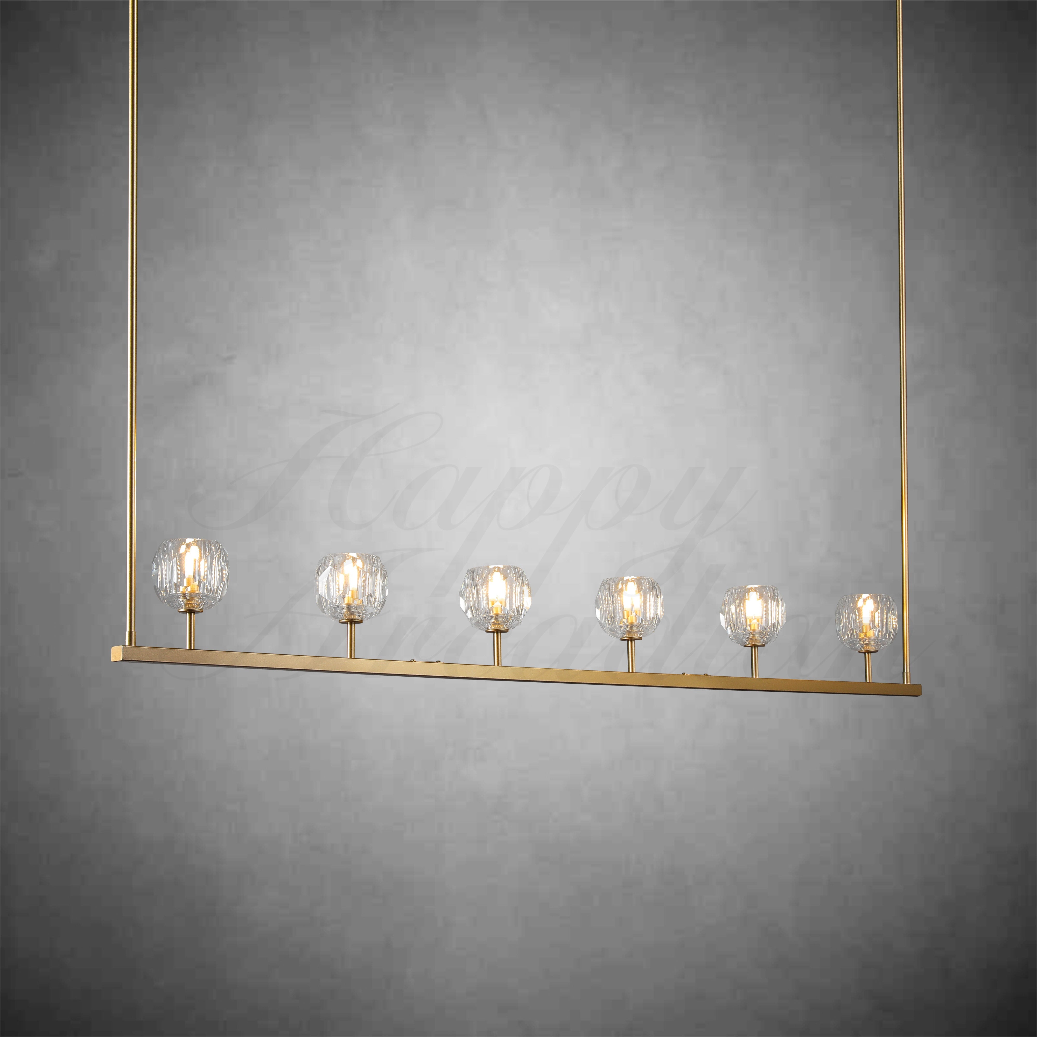 HA Bola De Modern Cristal Crystal Linear Chandelier 60"