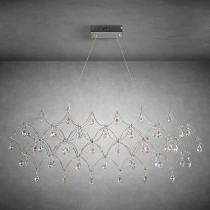 Crystal Chandelier  Sliver  Ceiling Light Fixture