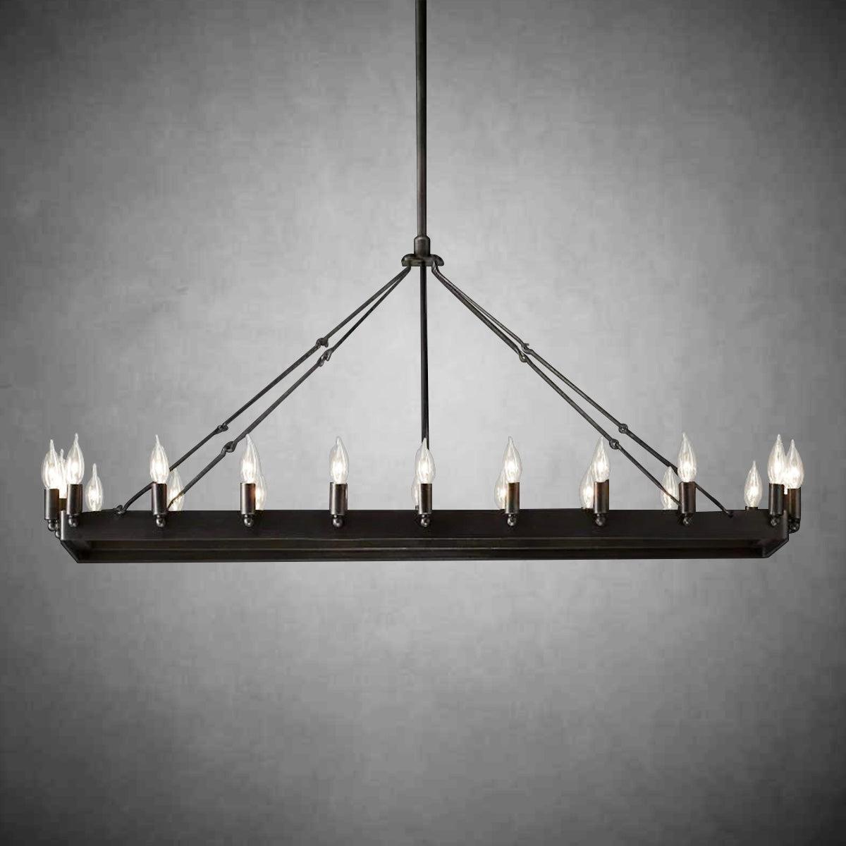 Radiant Vintage Candelabra Rectangular Chandelier 41''52''