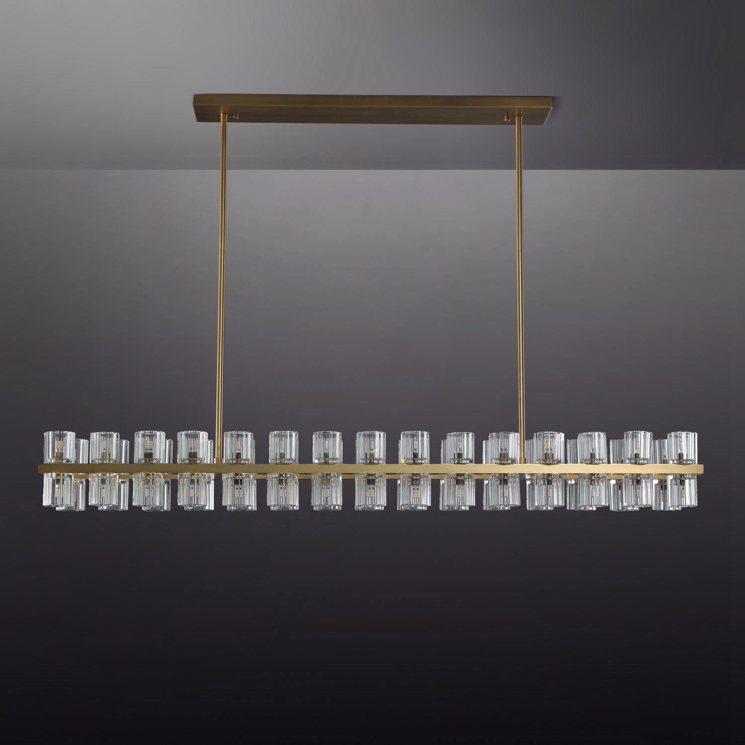 HA Harrison Crystal Rectangular Chandelier 54" 72"