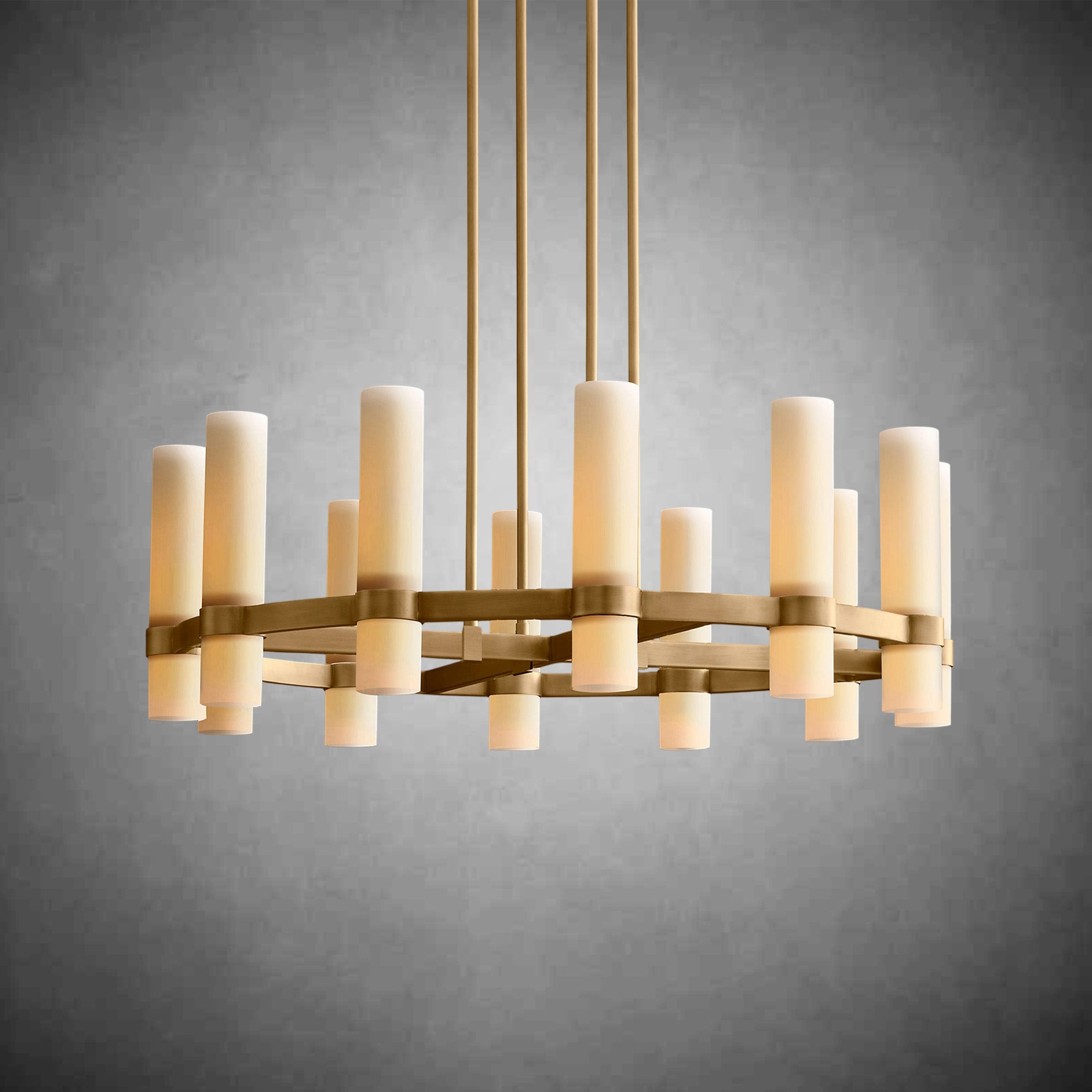 HA Rebecca Round Milk Glass Chandelier