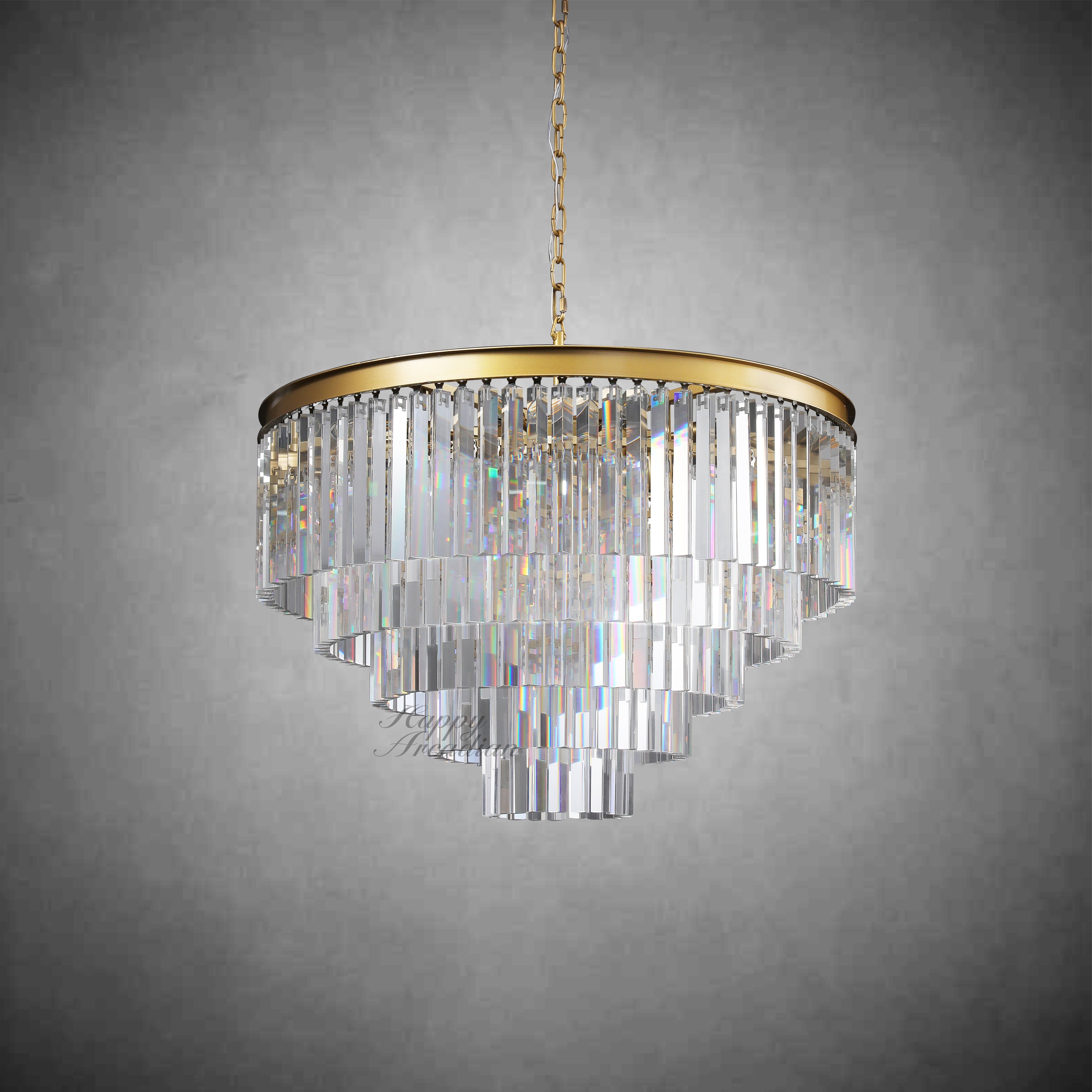 Zestra 3-Layer Crystal Round Chandelier