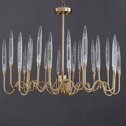 Reese Brass Glass  chandelier