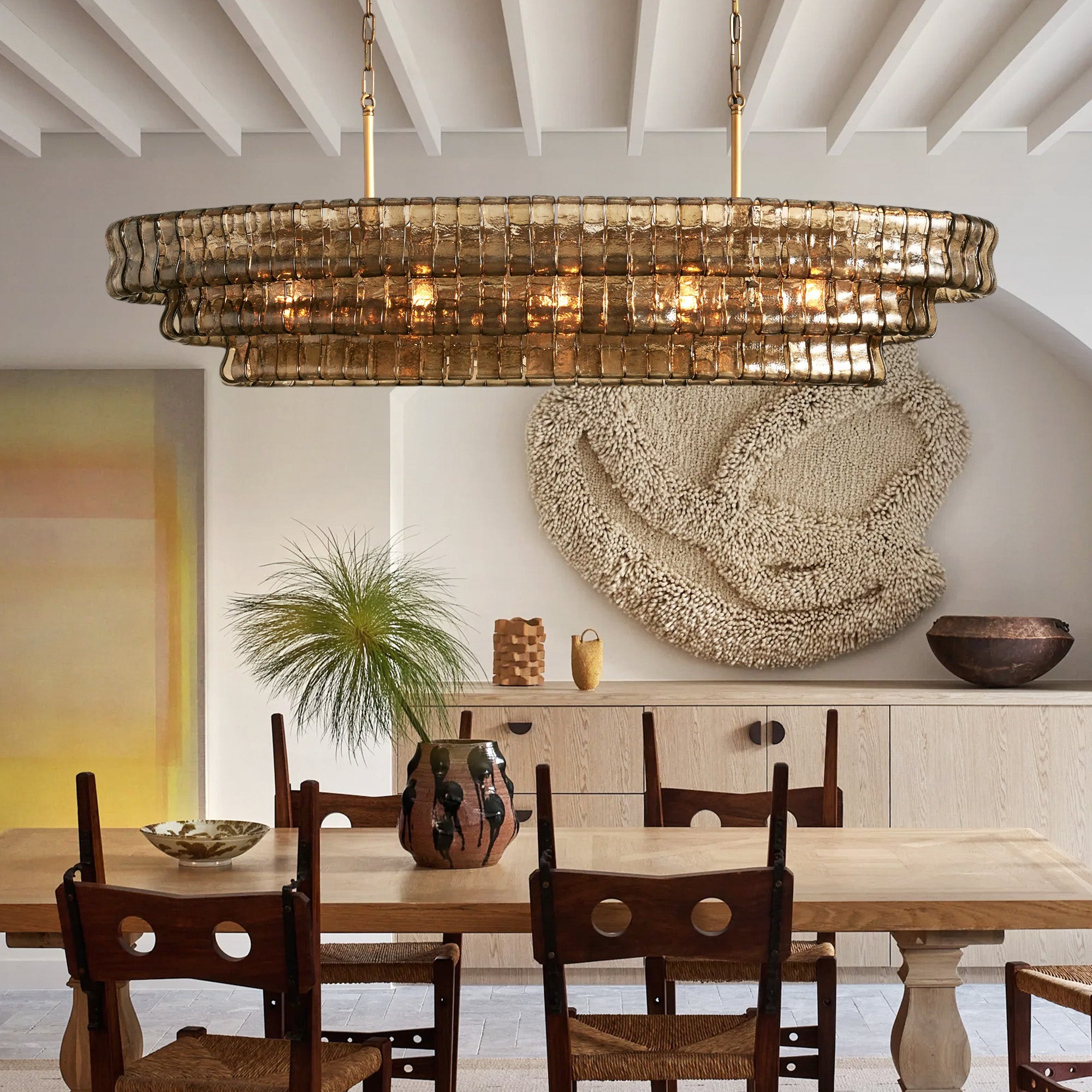 Glacien Oval Chandelier 54"W/65"W