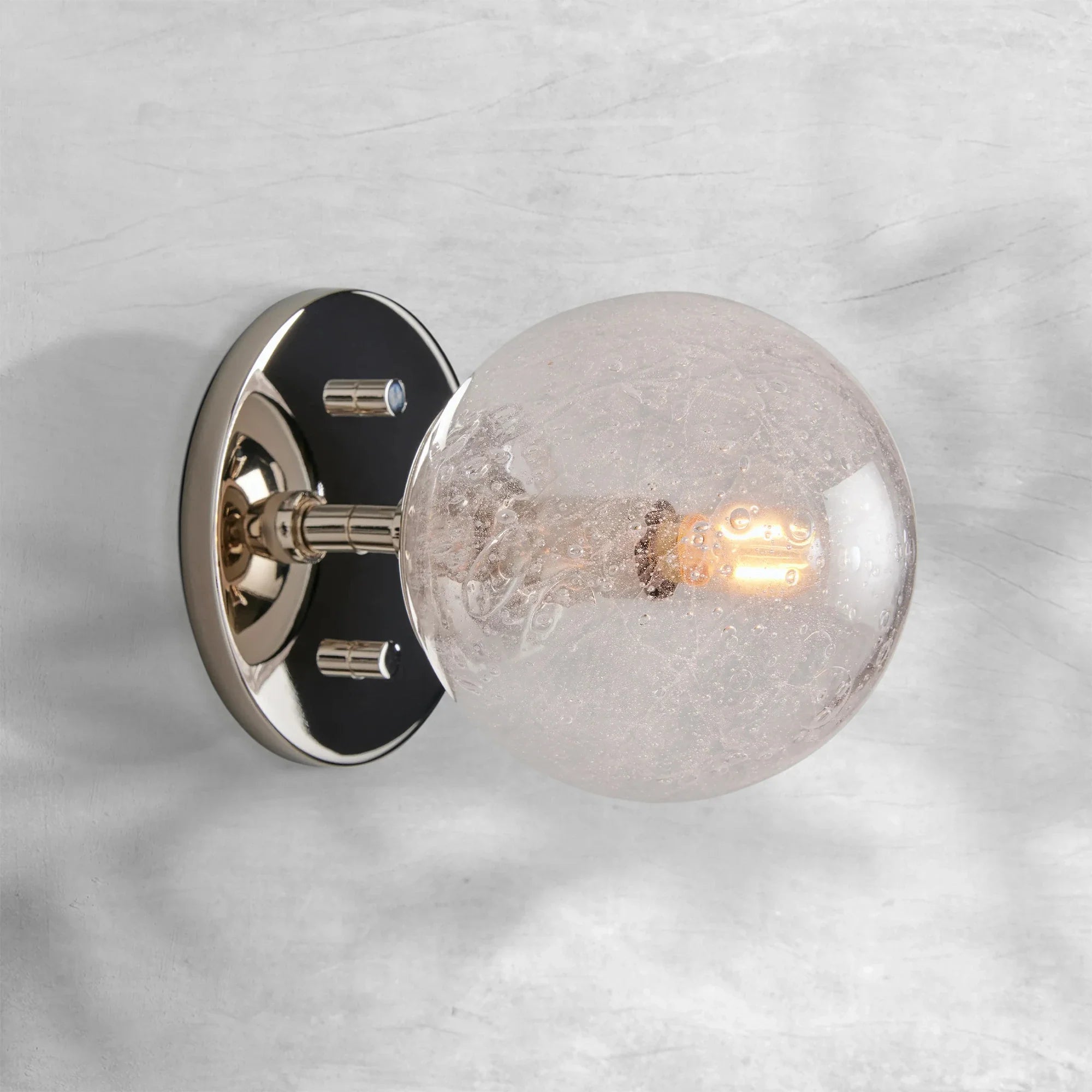 Mandoza Hand‑Blown Glass Wall Sconce with Rustic Industrial Charm