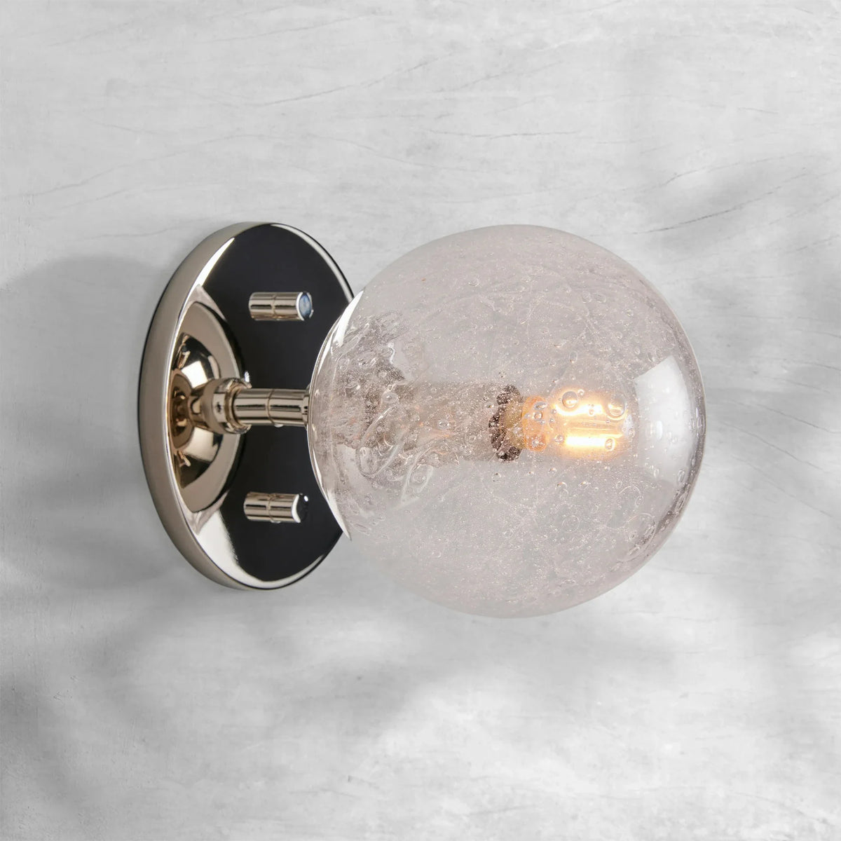 Mirandel Hand‑Blown Glass Wall Sconce with Rustic Industrial Charm