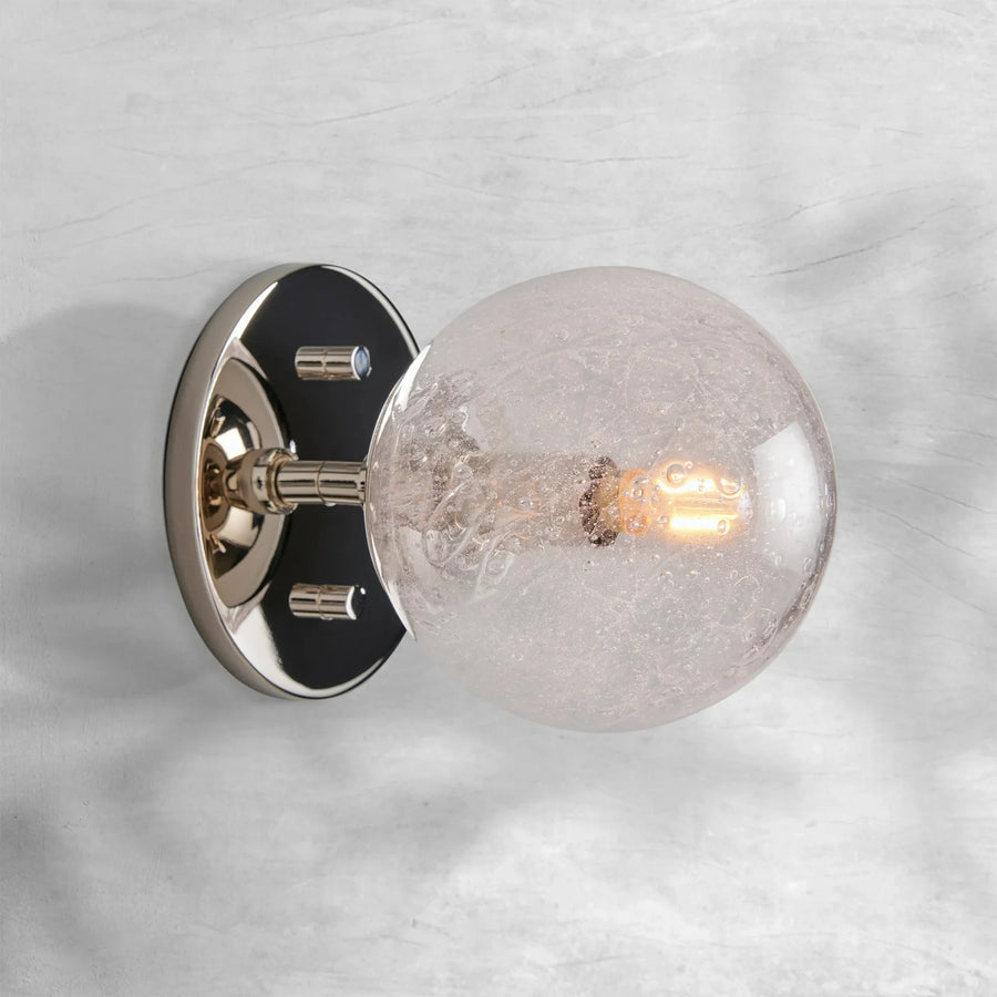 Mirandel Hand‑Blown Glass Wall Sconce with Rustic Industrial Charm