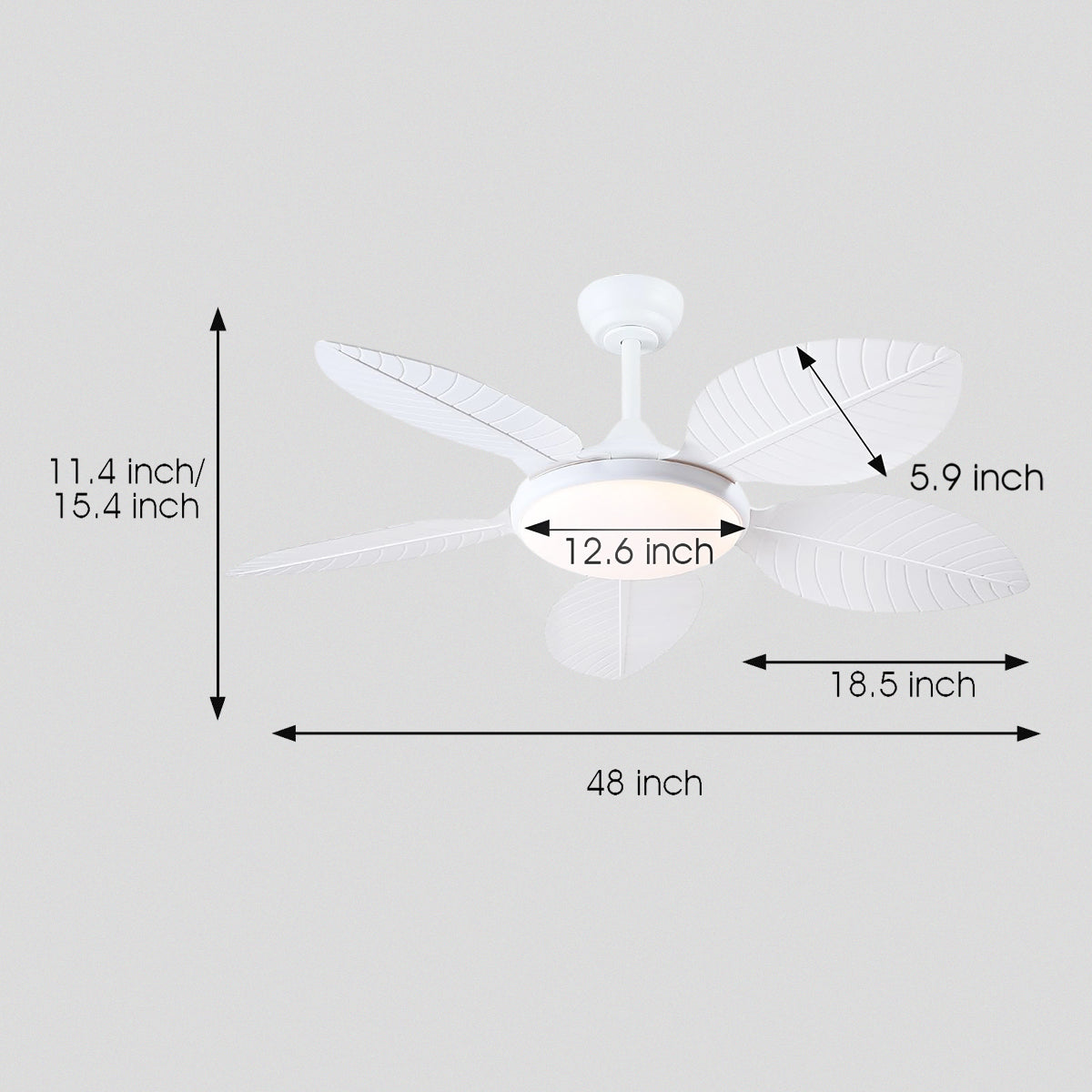 Ceiling Fan Palm Leaf Ceiling Fan 6 Speeds Reversible Ceiling Fans with Lights 48"
