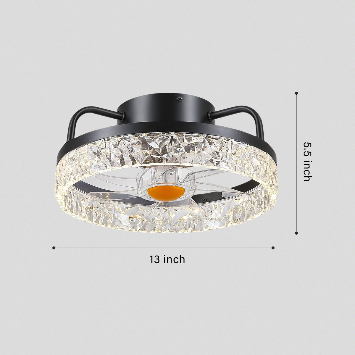 Low Profile Ceiling Fan Light with Remote 13"