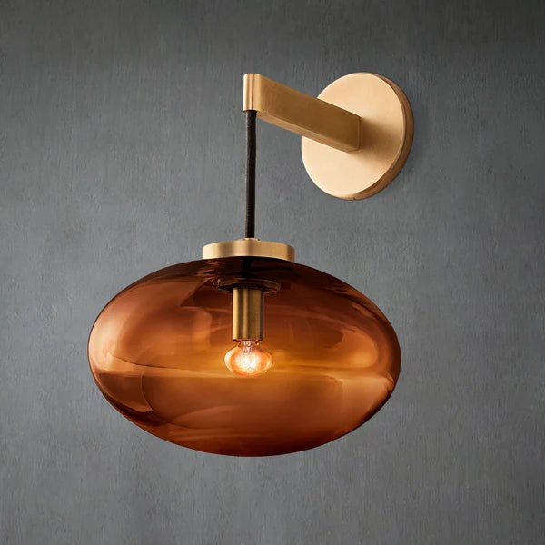 Cabrlet Smoke Glass Wall Sconce