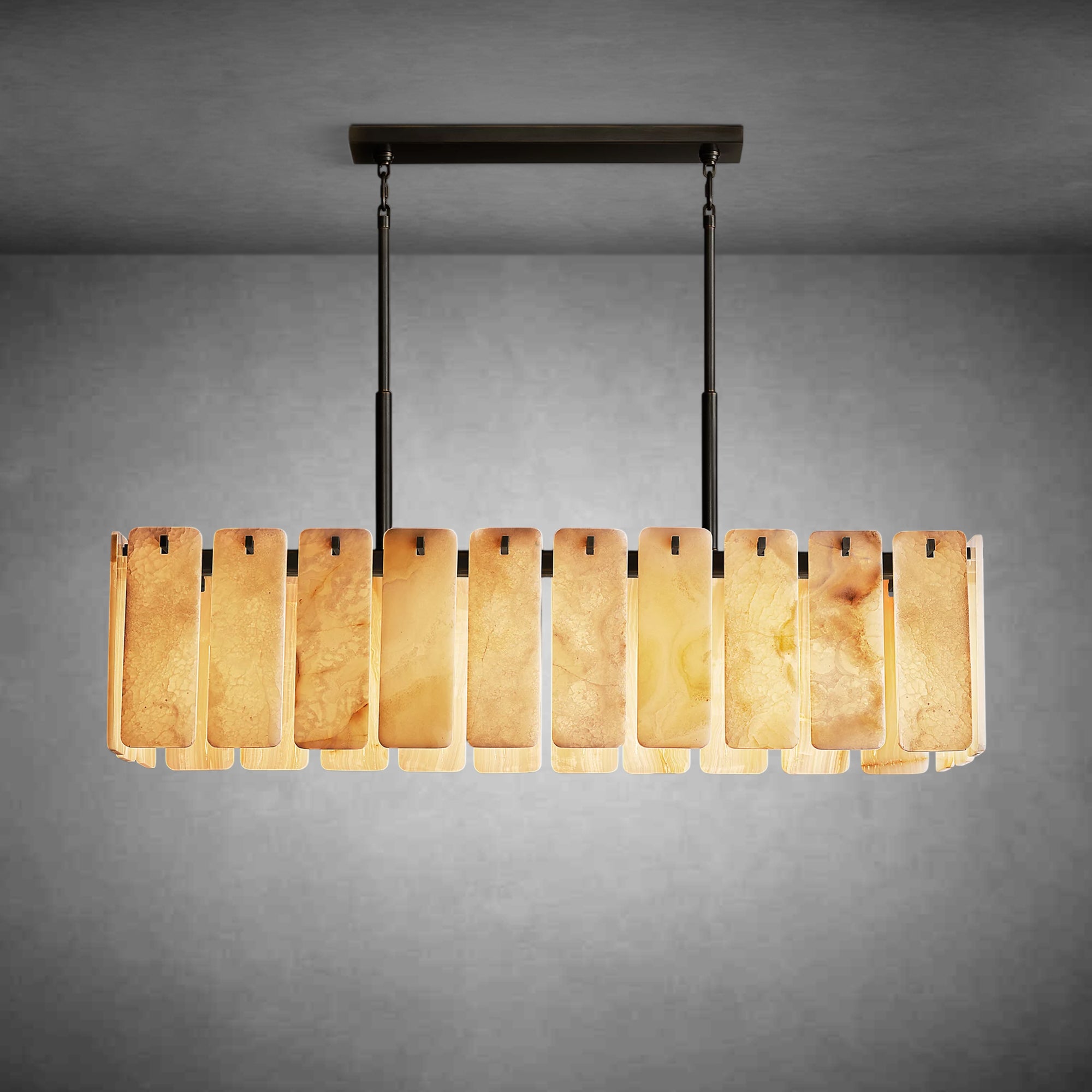 Calametta Alabaster Rectangular Chandelier 60" 72''