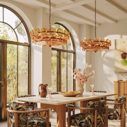 Solaris Disc Murano Chandelier 23.6" 31.5" 39.4"